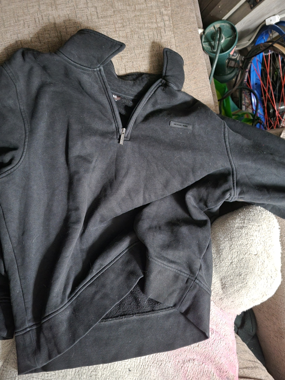 Michael Kors Men's Black Half-Zip Sweater